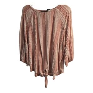 Preswick & Moore Pink and Cream Blouse Size 1XL NWT